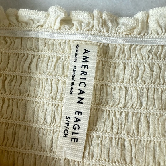 NWT American Eagle Outfitters Cream Puff Sleeve Blouse - Picture 3 of 8